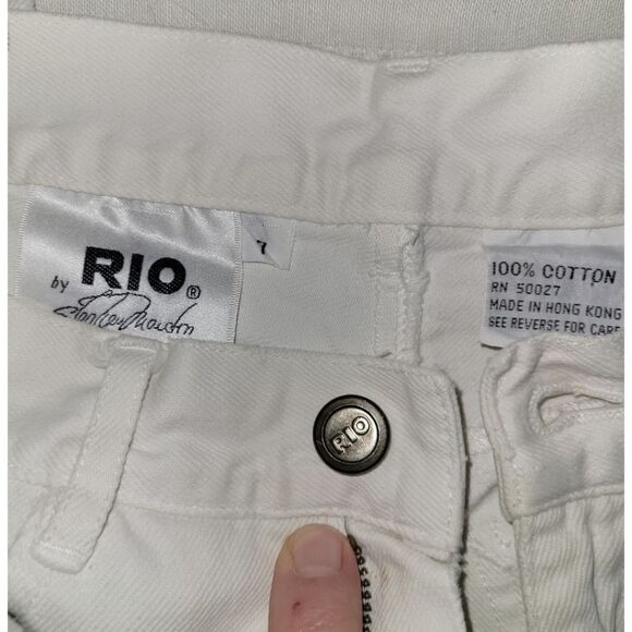 80's Rio by Stephen Mardon White High Waisted Zipper Ankle Size 7 - Picture 1 of 9
